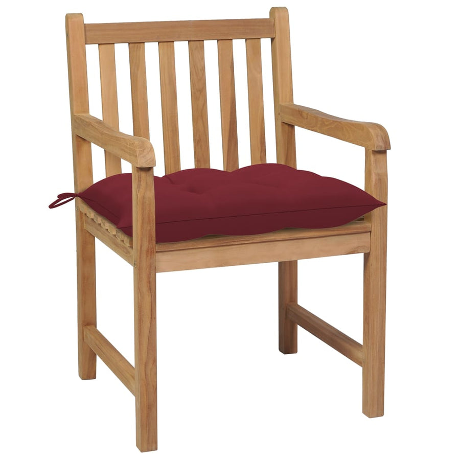Tuinstoelen 8 St Met Wijnrode Kussens Massief Teakhout Wijnrood