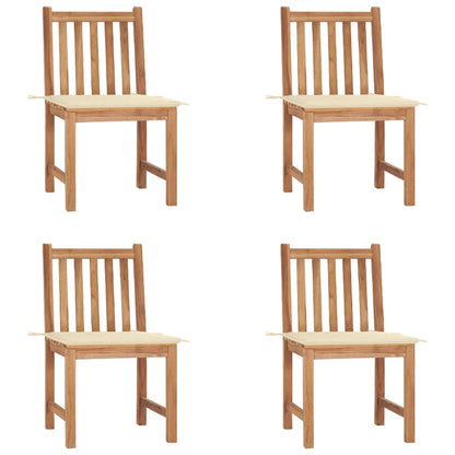 Tuinstoelen Met Kussens Massief Teakhout 4 Crème