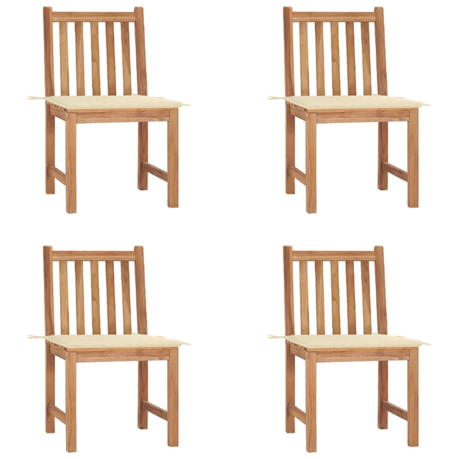 Tuinstoelen Met Kussens Massief Teakhout 4 Crème