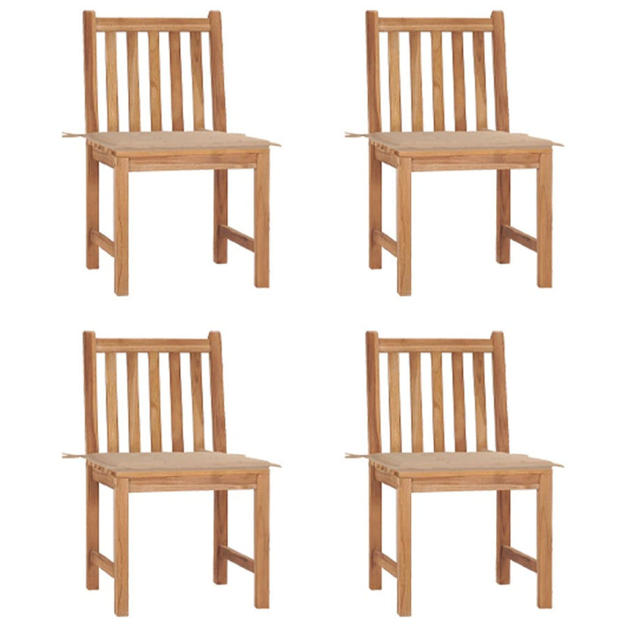 Tuinstoelen Met Kussens Massief Teakhout 1 4 Beige