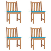 Tuinstoelen 4 stuks massief teakhout met kussens