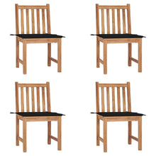 Tuinstoelen 4 St Met Kussens Massief Teakhout 1 Zwart