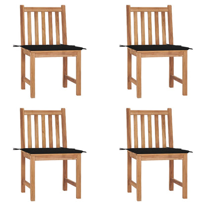 Tuinstoelen 4 St Met Kussens Massief Teakhout 1 Zwart
