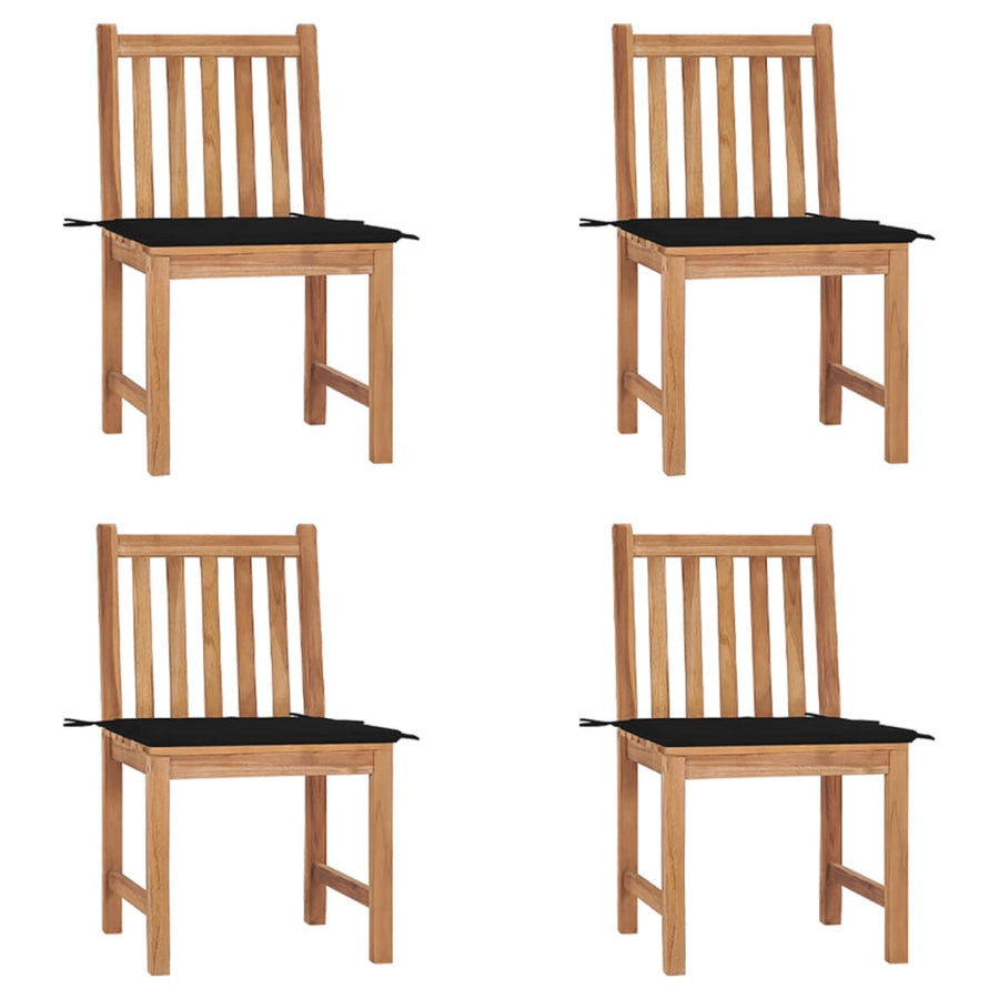 Tuinstoelen 4 St Met Kussens Massief Teakhout 1 Zwart