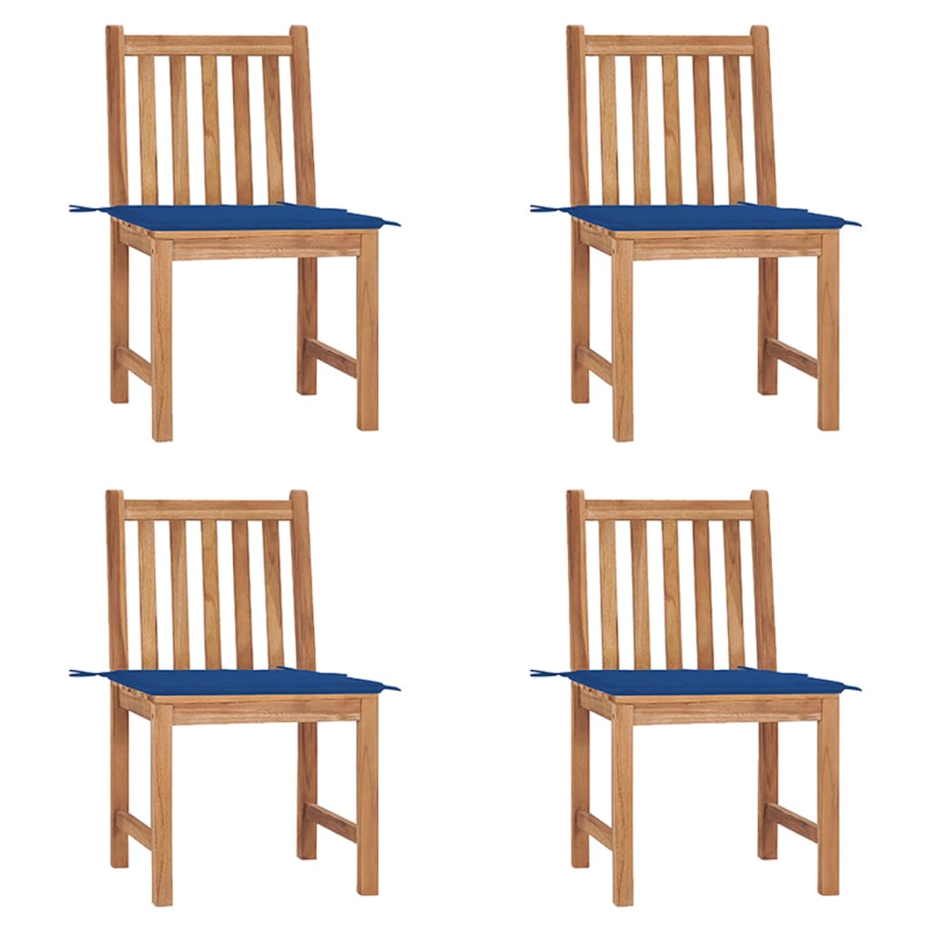 Tuinstoelen Met Kussens Massief Teakhout 4 koningsblauw