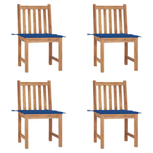 Tuinstoelen Met Kussens Massief Teakhout 4 koningsblauw