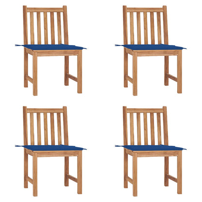 Tuinstoelen Met Kussens Massief Teakhout 4 koningsblauw
