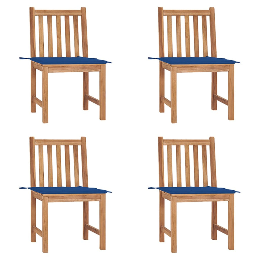 Tuinstoelen Met Kussens Massief Teakhout 4 koningsblauw