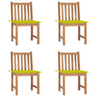 Garden Chairs with Cushions Solid Teakwood 4