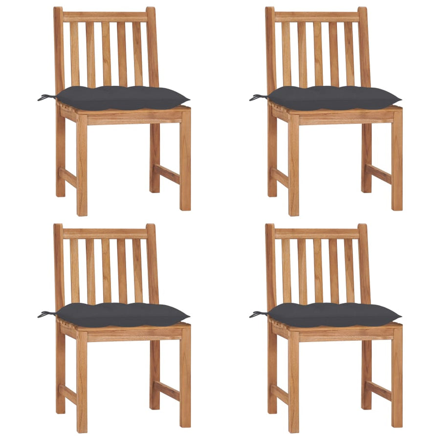 Tuinstoelen 4 St Met Kussens Massief Teakhout 1 Antraciet