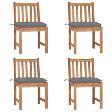 Tuinstoelen 4 St Met Kussens Massief Teakhout Grijs