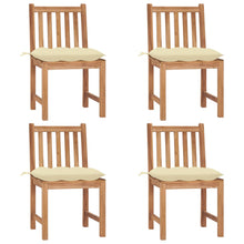 Tuinstoelen Met Kussens Massief Teakhout 4 Crème