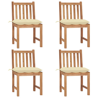 Tuinstoelen Met Kussens Massief Teakhout 4 Crème