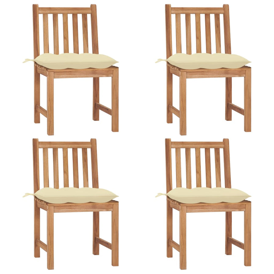 Tuinstoelen Met Kussens Massief Teakhout 4 Crème