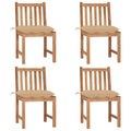 Tuinstoelen 4 st met kussens massief teakhout
