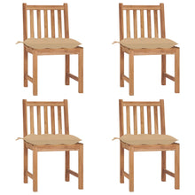 Tuinstoelen 4 St Met Kussens Massief Teakhout Beige