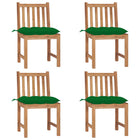 Garden chairs 4 pcs with cushions solid teak