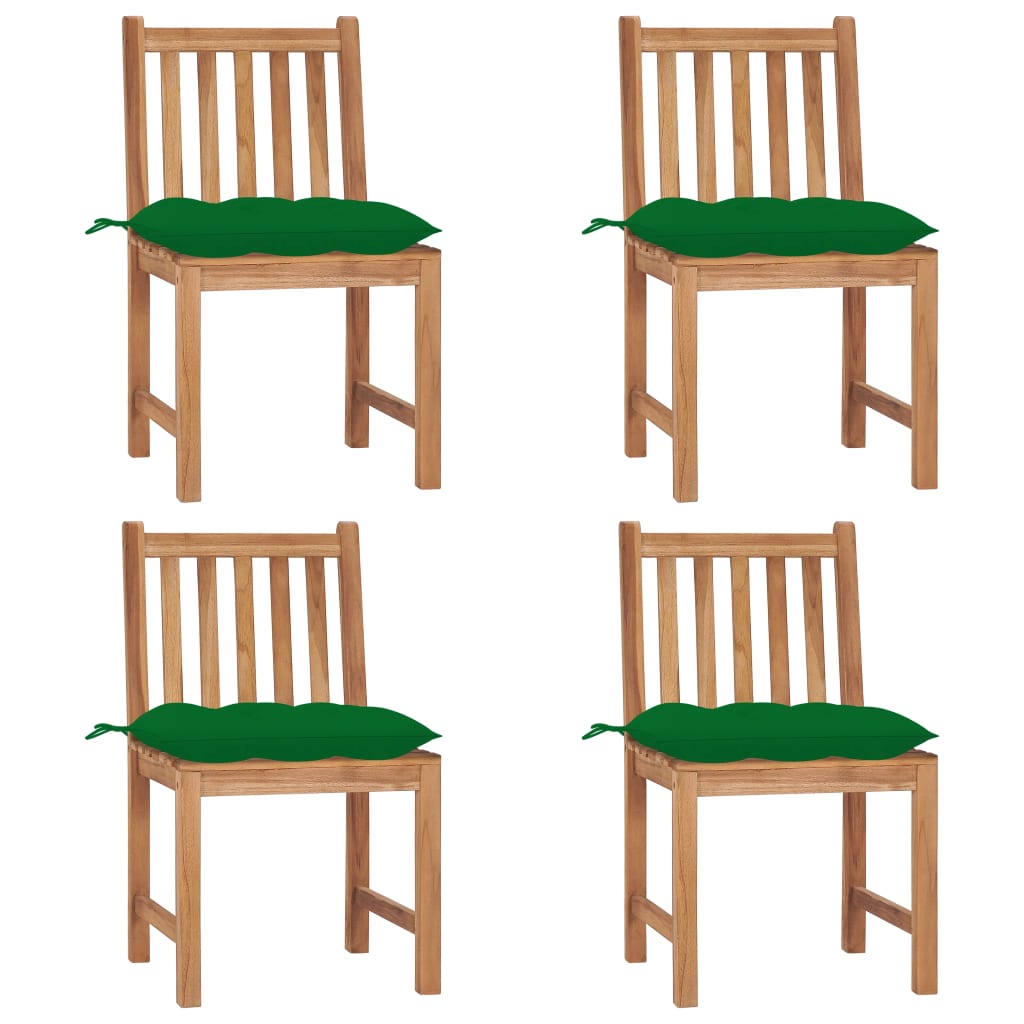Tuinstoelen Met Kussens Massief Teakhout 4 Groen