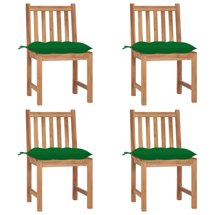 Tuinstoelen Met Kussens Massief Teakhout 4 Groen