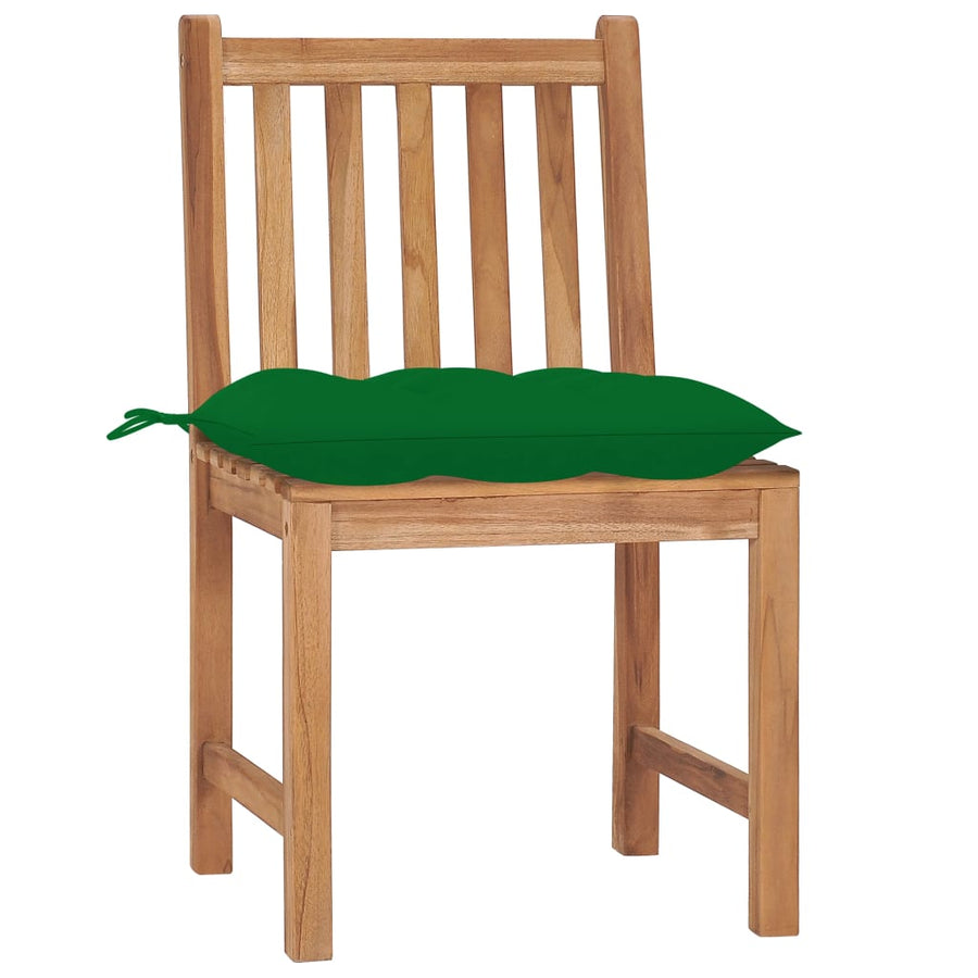 Tuinstoelen Met Kussens Massief Teakhout 4 Groen
