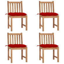 Tuinstoelen 4 St Met Kussens Massief Teakhout Rood