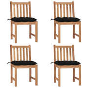 Garden chairs 4 pcs with cushions solid teak