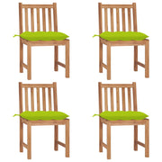 Garden chairs 4 pcs with cushions solid teak