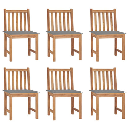 Tuinstoelen Met Kussens Massief Teakhout 6 Grijs