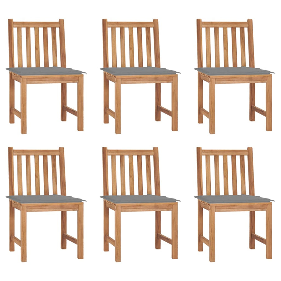 Tuinstoelen Met Kussens Massief Teakhout 6 Grijs