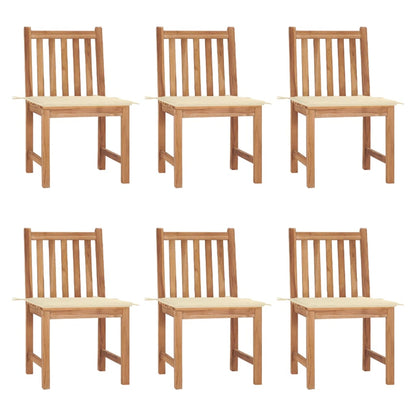 Tuinstoelen Met Kussens Massief Teakhout 6 Crème