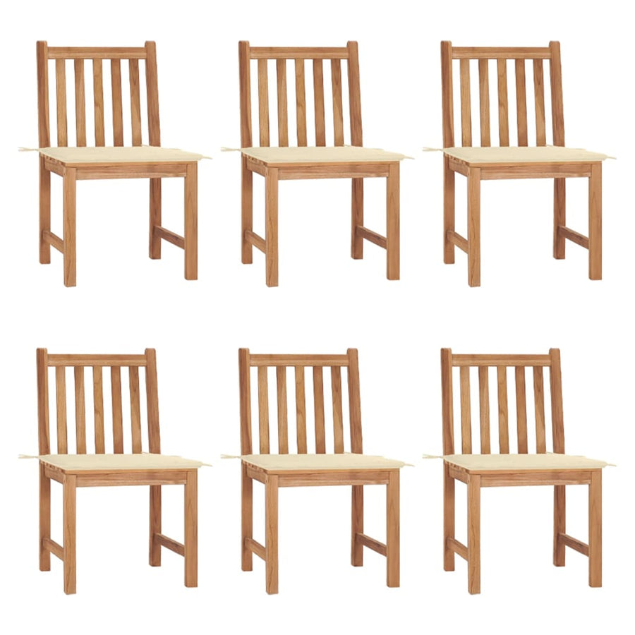 Tuinstoelen Met Kussens Massief Teakhout 6 Crème