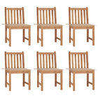 Tuinstoelen 6 st massief teakhout met kussens