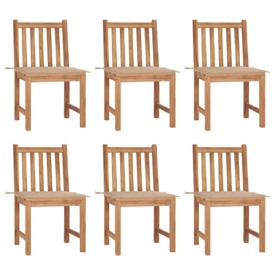 Tuinstoelen Met Kussens Massief Teakhout 6 Beige