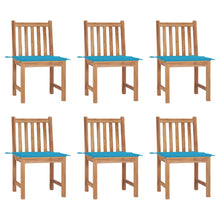 Tuinstoelen Met Kussens Massief Teakhout 6 Blauw