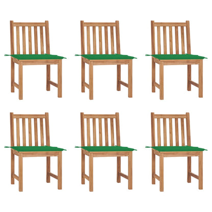 Tuinstoelen Met Kussens Massief Teakhout 6 Groen