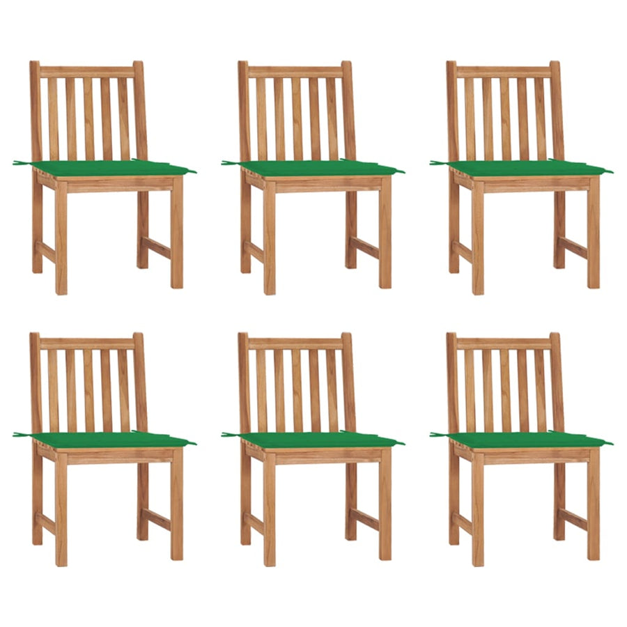 Tuinstoelen Met Kussens Massief Teakhout 6 Groen