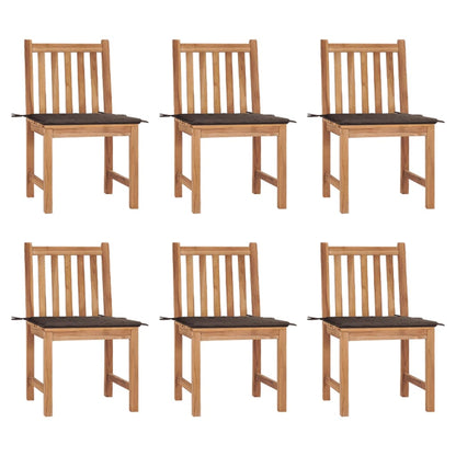 Tuinstoelen Met Kussens Massief Teakhout 6 Taupe
