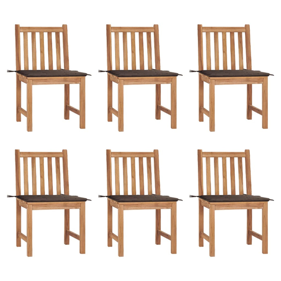 Tuinstoelen Met Kussens Massief Teakhout 6 Taupe