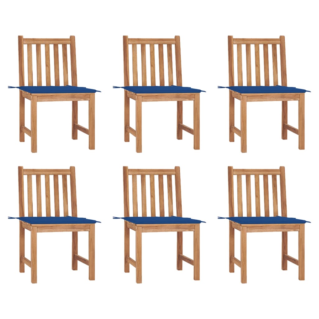 Tuinstoelen Met Kussens Massief Teakhout 6 koningsblauw