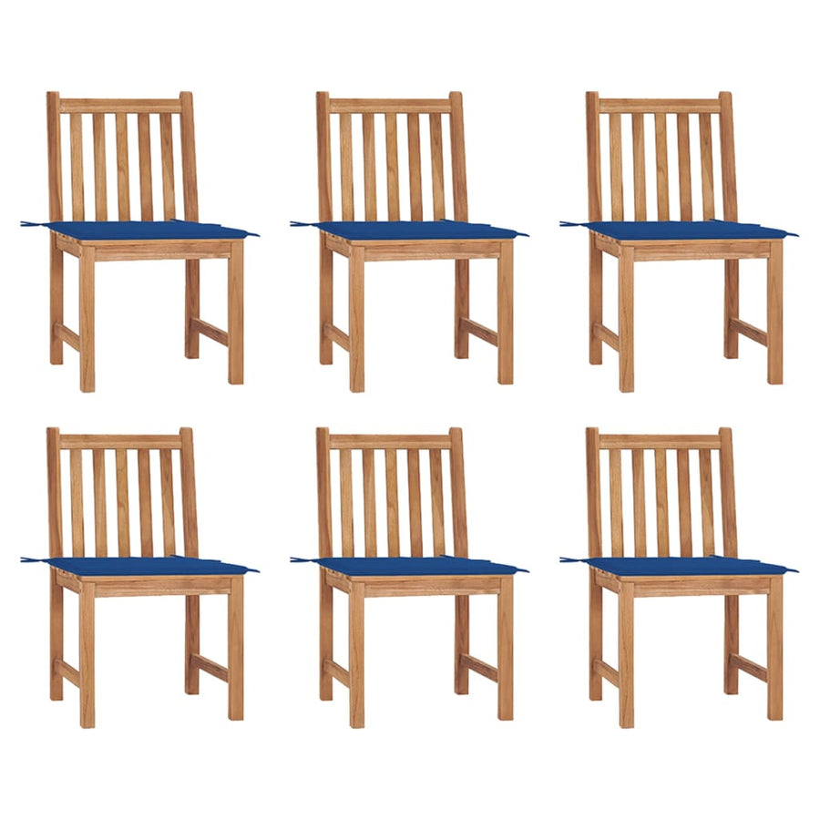 Tuinstoelen Met Kussens Massief Teakhout 6 koningsblauw