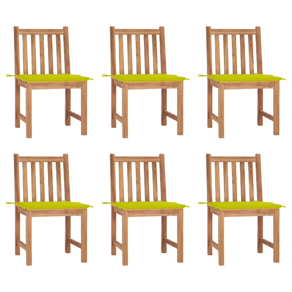 Tuinstoelen Met Kussens Massief Teakhout 6 Heldergroen