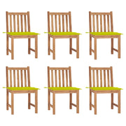 Garden chairs 6 pcs with cushions solid teak wood