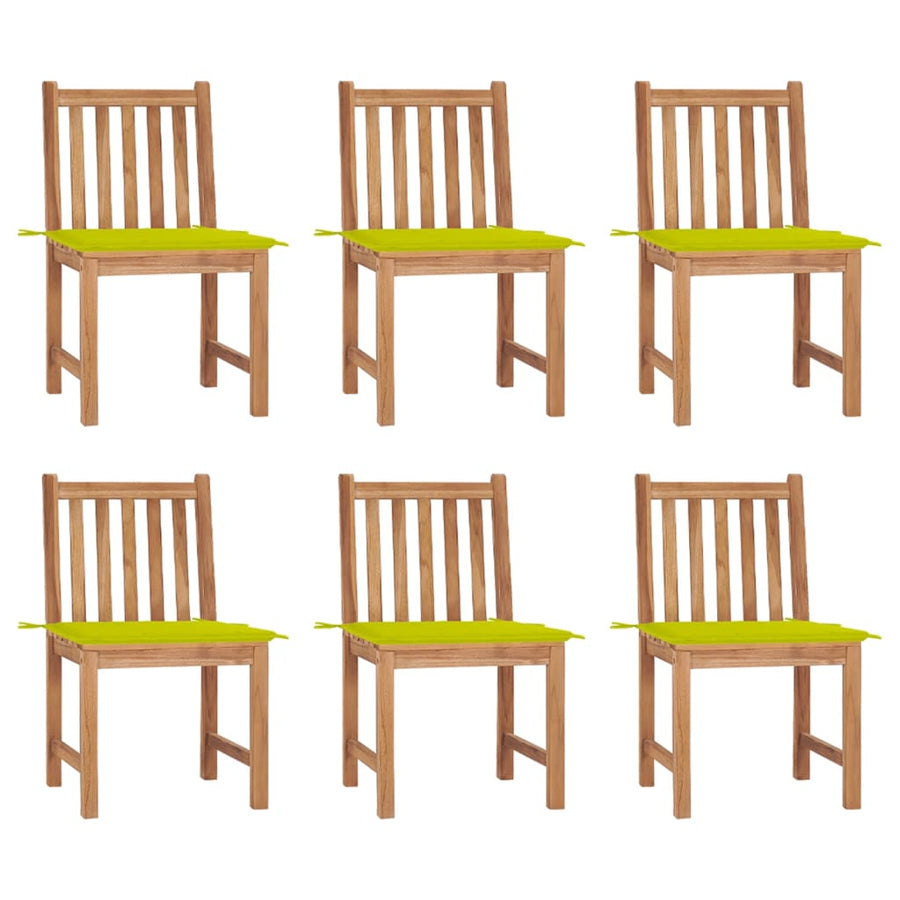 Tuinstoelen Met Kussens Massief Teakhout 6 Heldergroen