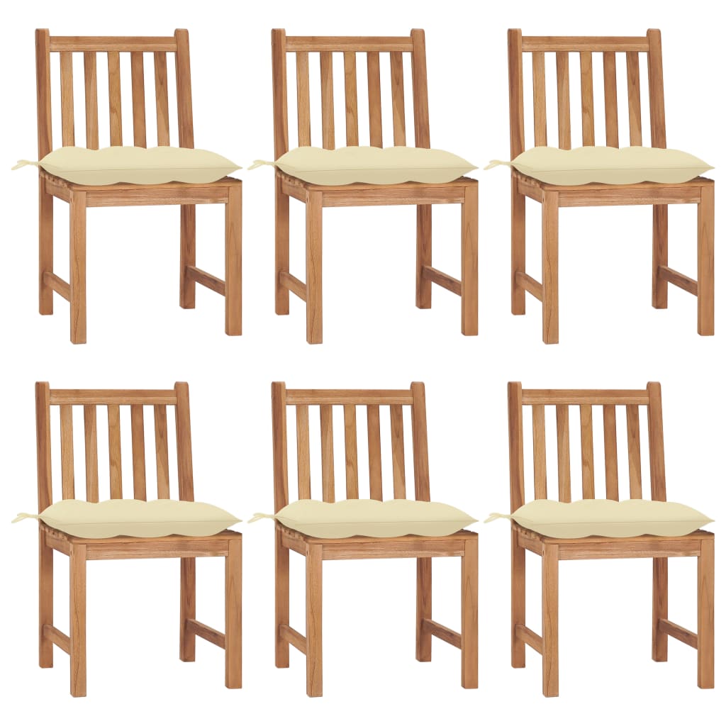 Tuinstoelen Met Kussens Massief Teakhout 6 Crème