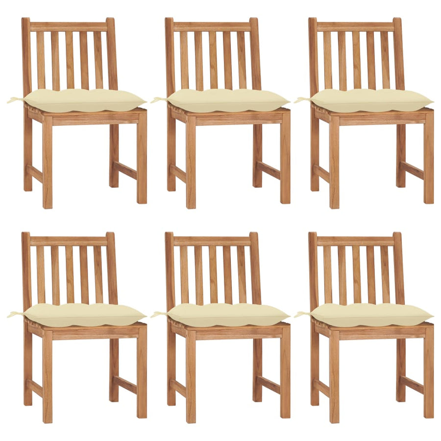 Tuinstoelen Met Kussens Massief Teakhout 6 Crème