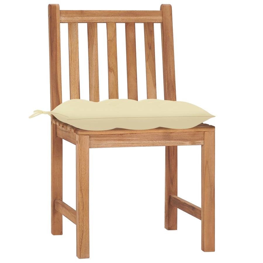 Tuinstoelen Met Kussens Massief Teakhout 6 Crème