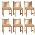 Tuinstoelen 6 st massief teakhout met kussens