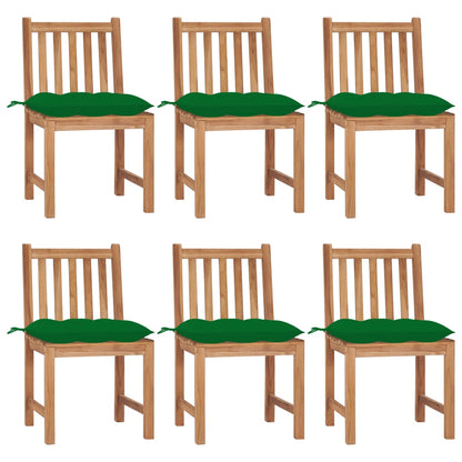 Tuinstoelen Met Kussens Massief Teakhout 6 Groen