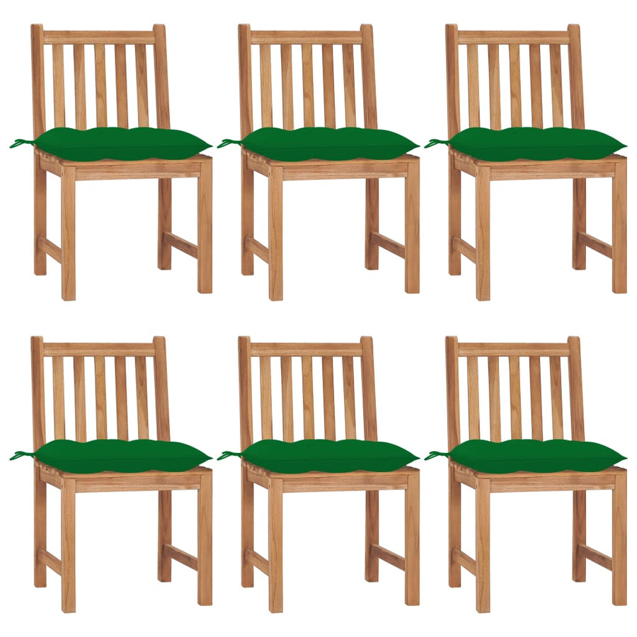 Tuinstoelen Met Kussens Massief Teakhout 6 Groen