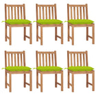 Tuinstoelen 6 st massief teakhout groen